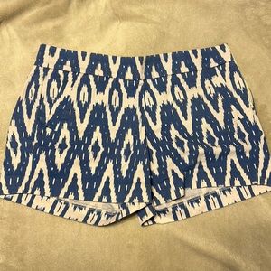 Blue and white JCrew shorts, size 8